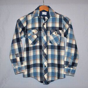 Vintage JCPenney Boys Shirt Size 14 Retro Plaid Button Down Retro Top 70s